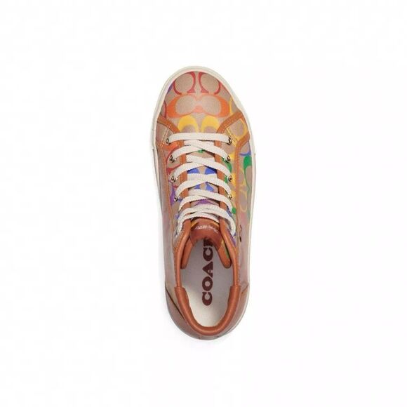 Coach CA855 Citysole High Top Platform Sneaker In Rainbow Signature Canvas 7 - Picture 11 of 11